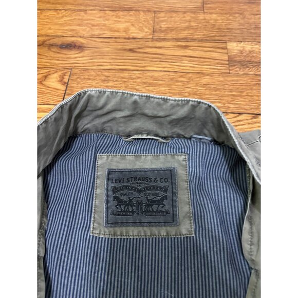Levi's Womens Jacket Sz Small Green Military Full Zip Field Utility Lightweight - Picture 6 of 9